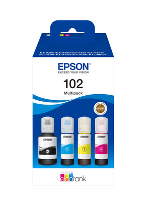 PACK CARTUCHOS DE TINTA EPSON 4 COLORES 102 ET-47xx/37xx/27xx/15000