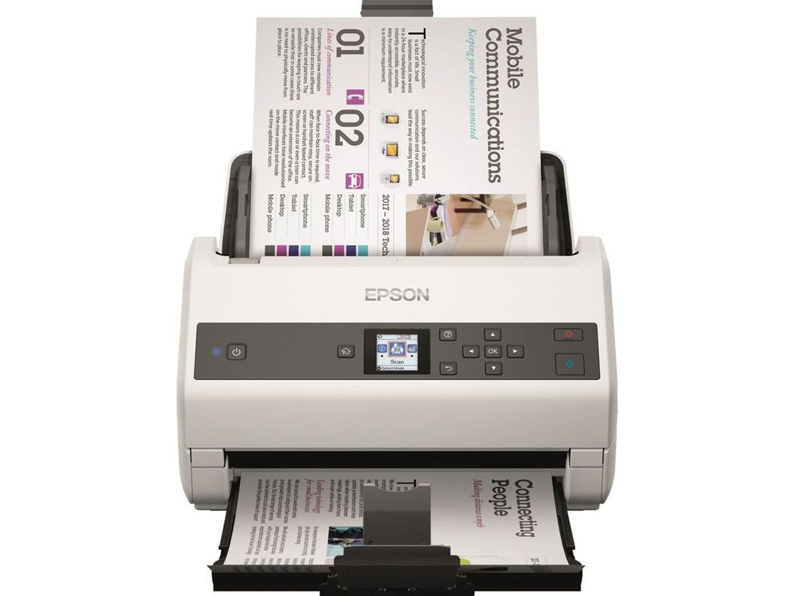 Epson WorkForce DS-870N - Document Scanner - Contact Image Sensor (SIC) - Duplex - A4/Legal - 600 dpi x 600 dpi - up to 65 ppm (mono) / up to 65 ppm (color) - ADF (100 sheets) - up to 7000 scans per day - USB 3.0, Gigabit LAN