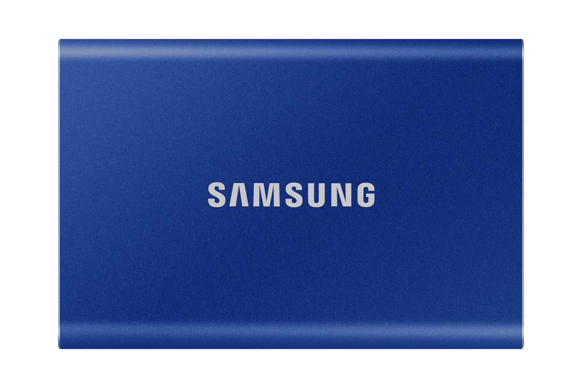 Samsung T7 MU-PC500H - SSD - encrypted - 500 GB - external (portable) - USB 3.2 Gen 2 (USB C connector) - 256-bit AES - indigo blue