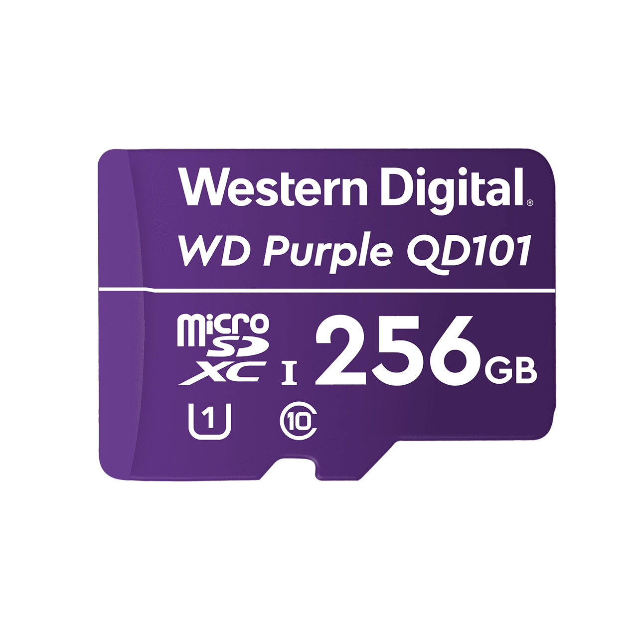 WD Purple SC QD101 WDD256G1P0C - Cartão de memória flash - 256 GB - UHS-I U1 / Class10 - microSDXC UHS-I - púrpura