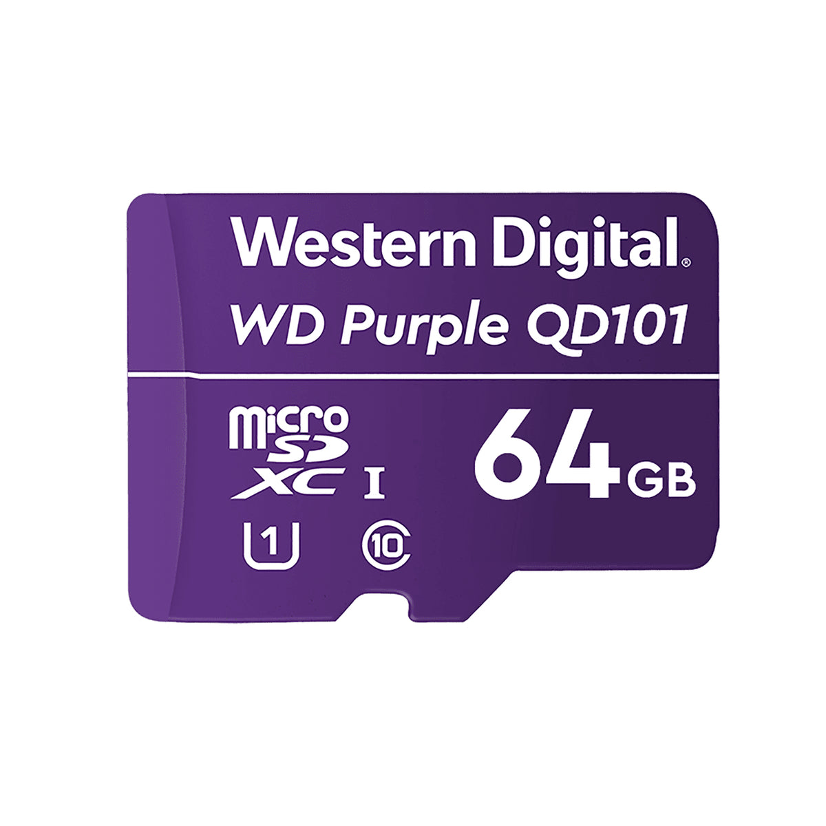 WD Purple SC QD101 WDD064G1P0C - Flash memory card - 64 GB - UHS-I U1 / Class10 - microSDXC UHS-I - purple