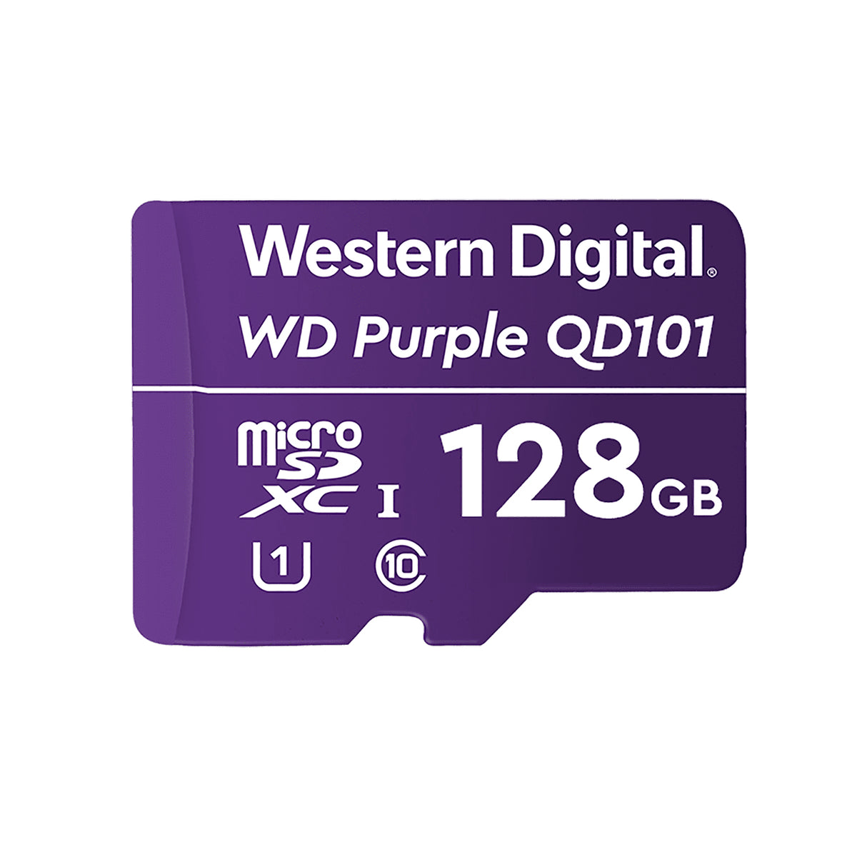 WD Purple SC QD101 WDD128G1P0C - Flash memory card - 128 GB - UHS-I U1 / Class10 - microSDXC UHS-I - purple