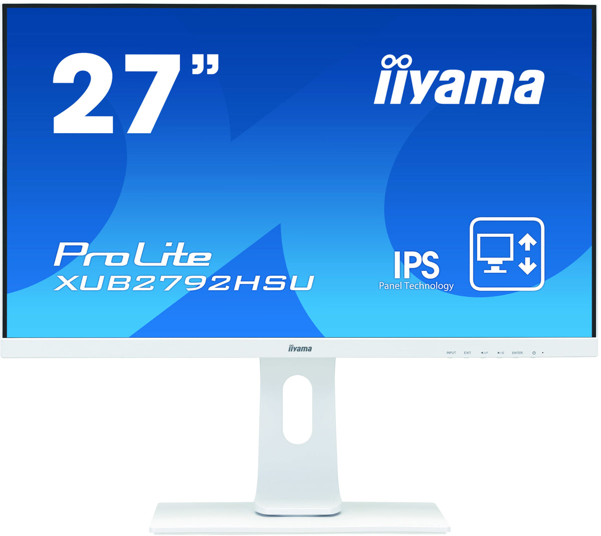 iiyama ProLite XUB2792HSU-W1 - LED Monitor - 27" - 1920 x 1080 Full HD (1080p) @ 75 Hz - IPS - 250 cd/m² - 1000:1 - 4ms - HDMI, VGA, DisplayPort - speakers - matt white