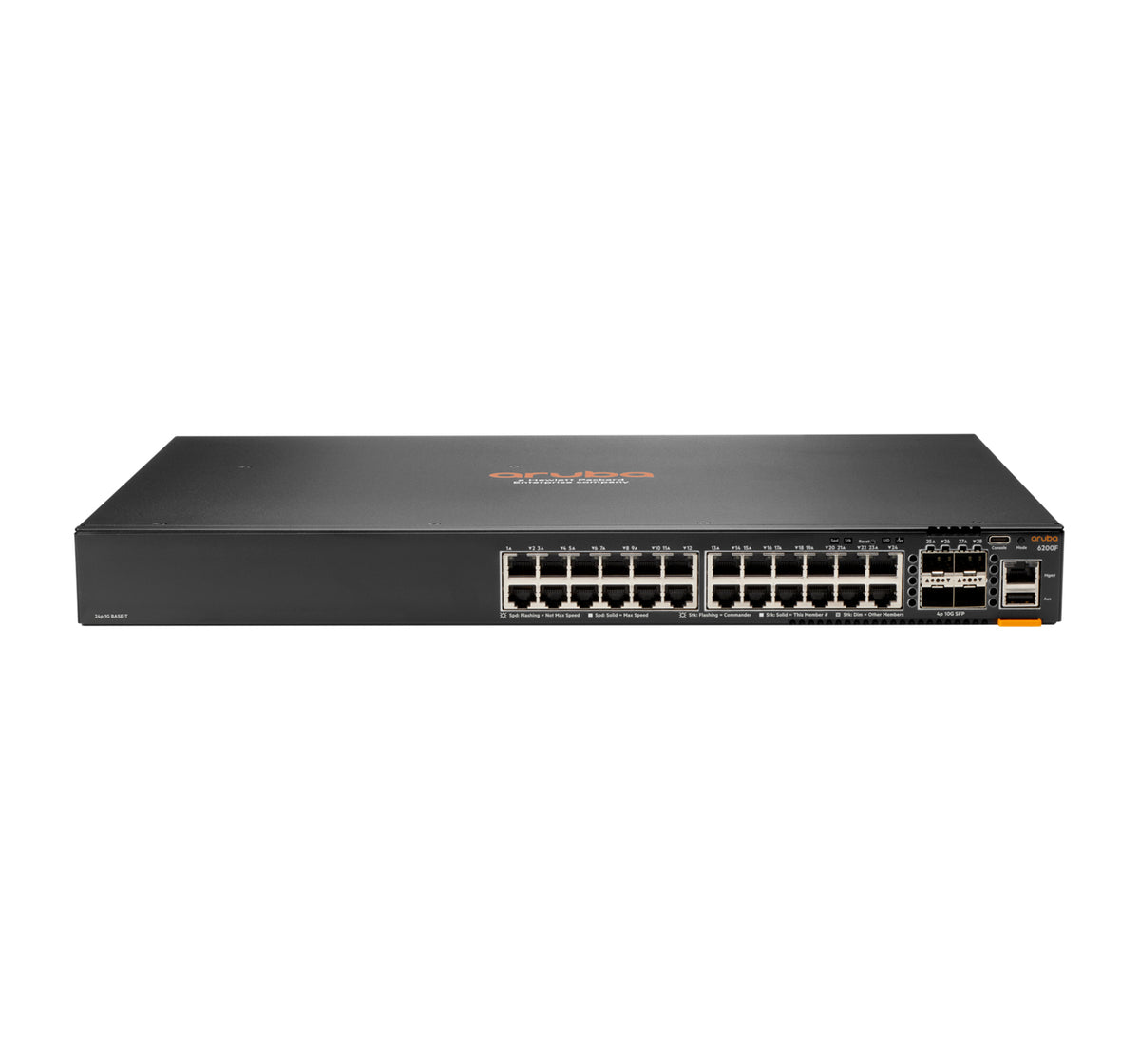 HPE Aruba 6200F 24G 4SFP+ Switch - Switch - L3 - Managed - 24 x 10/100/1000 + 4 x 1 Gigabit / 10 Gigabit SFP+ - rail mountable
