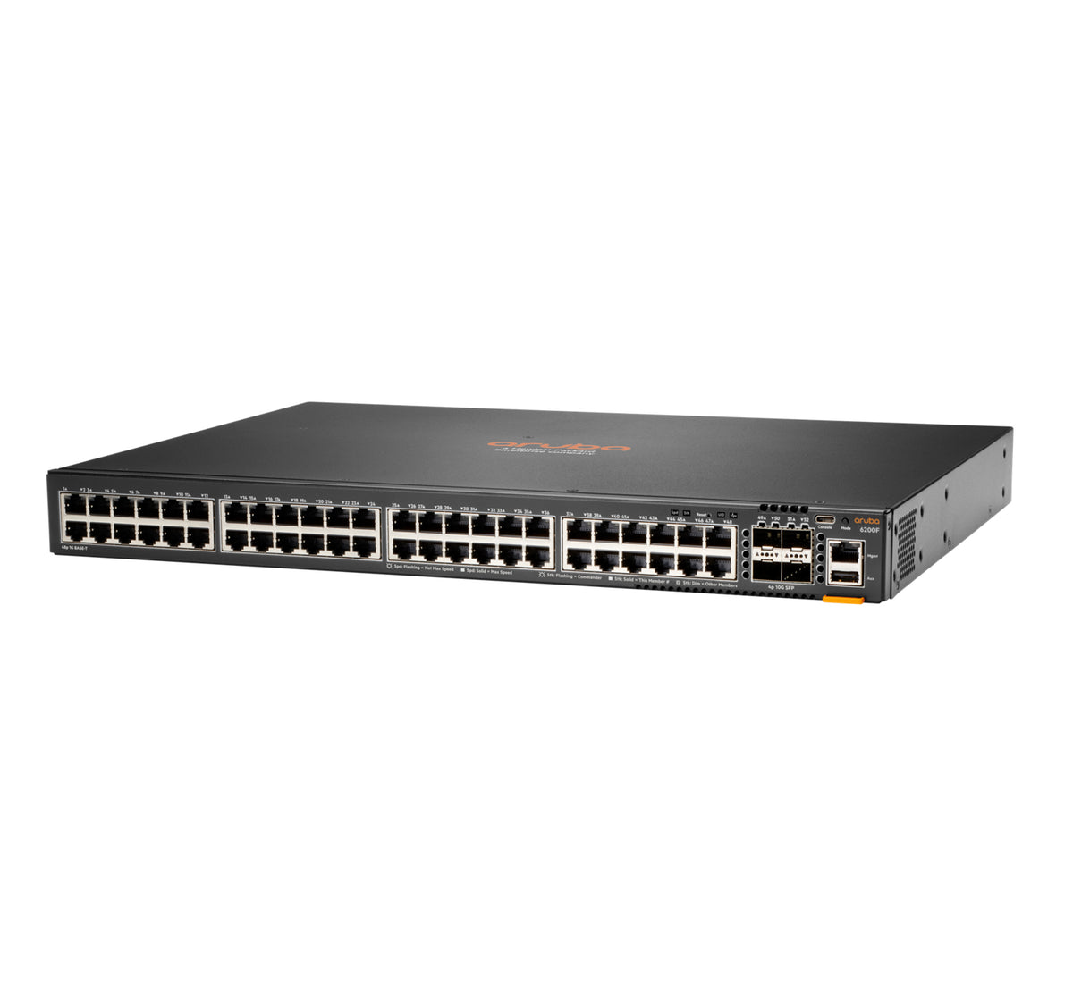 HPE Aruba 6200F 48G 4SFP+ Switch - Switch - L3 - Managed - 48 x 10/100/1000 + 4 x 1 Gigabit / 10 Gigabit SFP+ - rail mountable