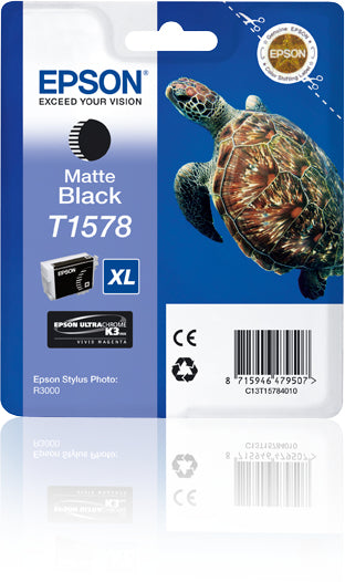 Epson T1578 - 25.9 ml - matte black - original - blister - ink cartridge - for Stylus Photo R3000