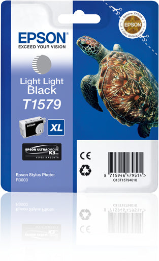 Epson T1579 - 25.9 ml - light light black - original - blister - ink cartridge - for Stylus Photo R3000