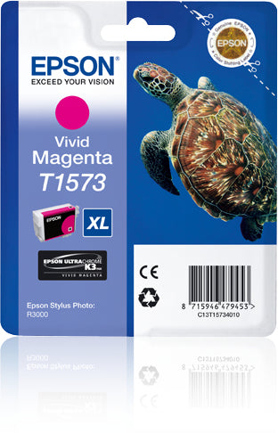 Epson T1573 - 25.9 ml - bright magenta - original - blister - ink cartridge - for Stylus Photo R3000