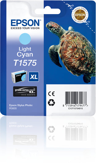 Epson T1575 - 25.9 ml - light cyan blue - original - blister - ink cartridge - for Stylus Photo R3000