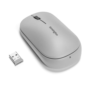 Kensington SureTrack - Mouse - Optical - 4 Buttons - Wireless - 2.4GHz, Bluetooth 3.0, Bluetooth 5.0 LE - USB Wireless Receiver - Gray