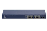 NETGEAR GS716TPP - 16-port Gigabit Ethernet High-Power PoE+ Smart Managed Pro Switch with 2 SFP Ports and Cloud Management - Switch - Smart - 16 x 10/100/1000 (PoE+) + 2 x 1000Base-X SFP (uplink) - mountable on rail - PoE+ (300 W)