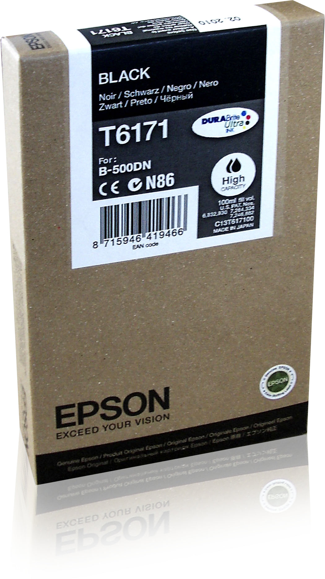 Epson T6171 - 100 ml - high capacity - black - original - ink cartridge - for B 500DN, 510DN