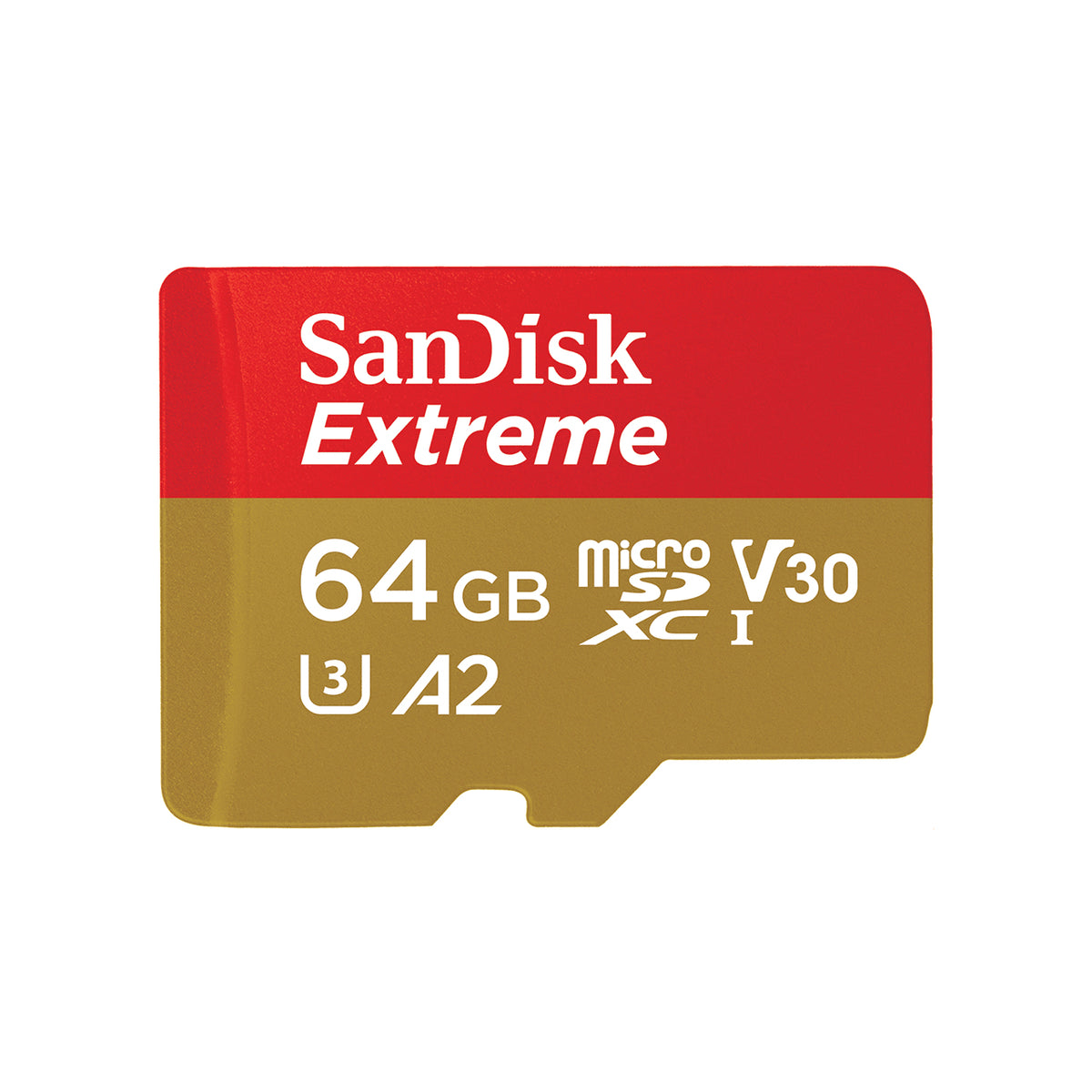 SanDisk Extreme - Flash memory card - 64 GB - A2 / Video Class V30 / UHS-I U3 / Class10 - microSDXC UHS-I