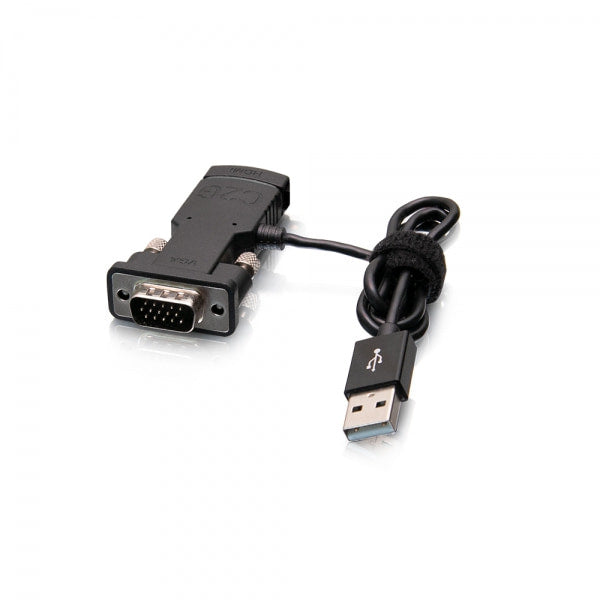 Convertidor de adaptador VGA a HDMI C2G - Adaptador de video - USB, HD-15 (VGA) macho a HDMI hembra - Negro - Soporte 1080p