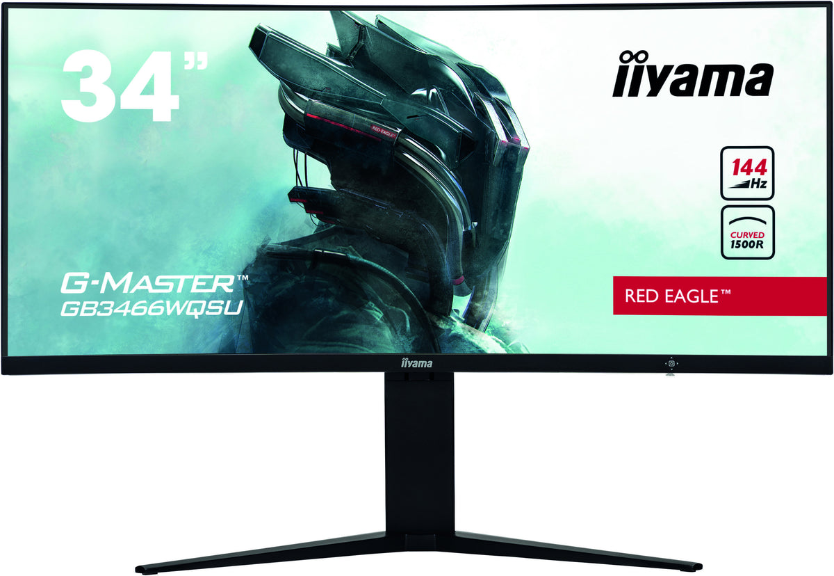 iiyama G-MASTER Red Eagle - Monitor LED - curvo - 34" - 3440 x 1440 UWQHD @ 144 Hz - VA - 400 cd/m² - 3000:1 - DisplayHDR 400 - 1 ms - 2xHDMI, 2xDisplayPort - altavoces - negro mate