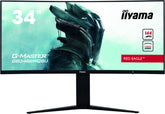 iiyama G-MASTER Red Eagle - Monitor LED - curvo - 34" - 3440 x 1440 UWQHD @ 144 Hz - VA - 400 cd/m² - 3000:1 - DisplayHDR 400 - 1 ms - 2xHDMI, 2xDisplayPort - altifalantes - preto opaco