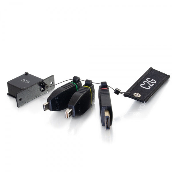 Anillo adaptador HDMI de montaje en caja de mesa retráctil C2G con código de color - Kit de adaptador de video - Negro - Soporte 4K