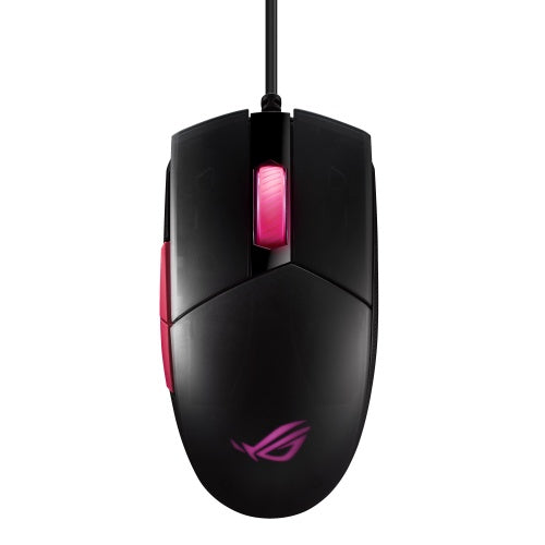 ASUS ROG Strix Impact II Electro Punk - Rato - destros e canhotos - óptico - 5 botões - com cabo - USB - preto, rosa