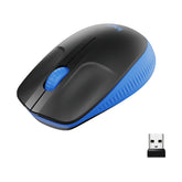 Logitech M190 - Mouse - optical - 3 buttons - wireless - USB wireless receiver - blue