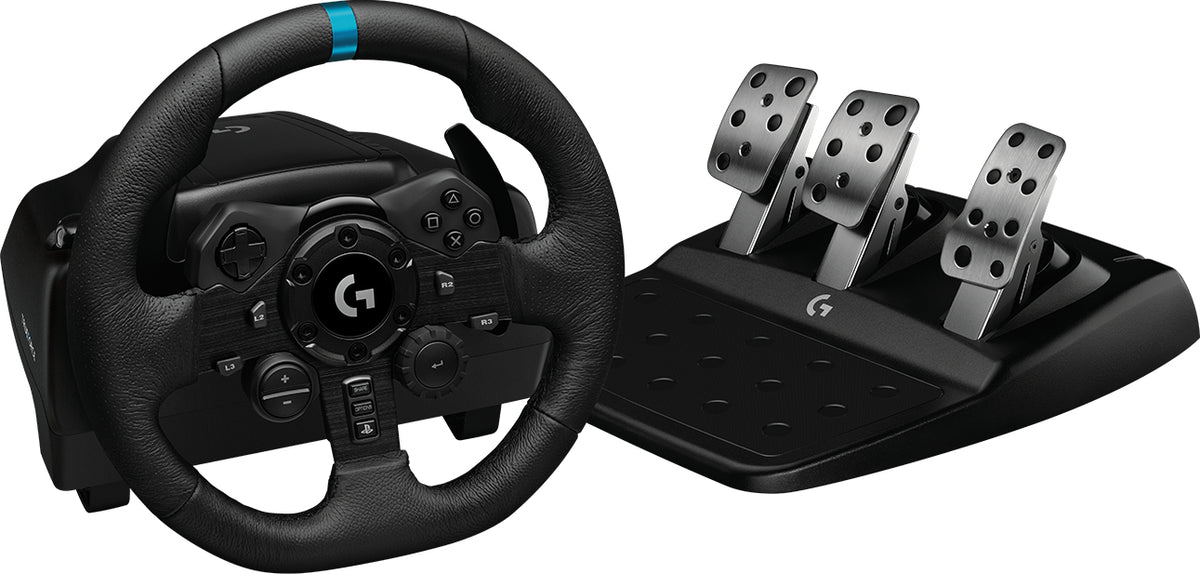 Logitech G923 - Steering wheel and pedals set - with cable - black - for PC, Sony PlayStation 4