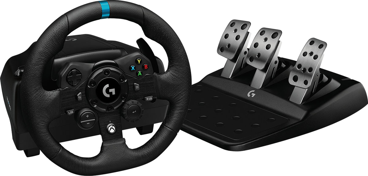 Logitech G923 - Conjunto de volante e pedais - com cabo - preto - para PC, Microsoft Xbox One