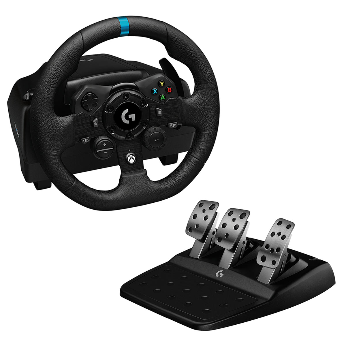 Logitech G923 - Juego de volante y pedales - con cable - para PC, Microsoft Xbox One