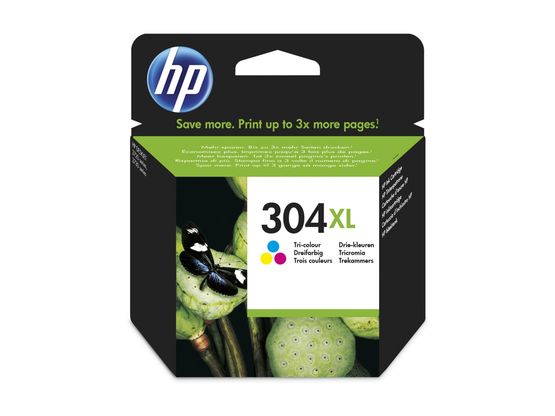 HP 304XL - High Yield - color (cyan, magenta, yellow) - original - ink cartridge - for AMP 130, Deskjet 26XX, 37XX, ENVY 50XX