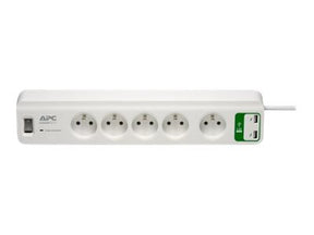 APC SurgeArrest Essential - Protector contra picos de corrente - AC 230 V - 2300 Watt - conectores de saída: 5 - Bélgica, França - branco (PM5U-FR)