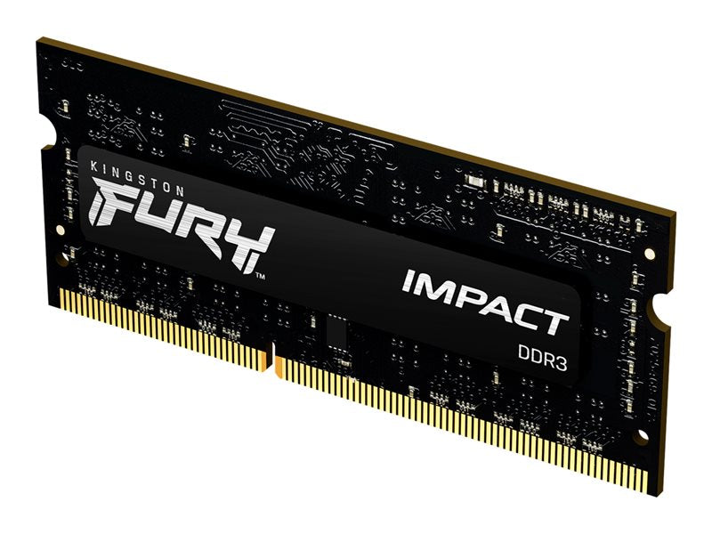 Kingston FURY Impact - DDR3L - module - 4 GB - 204-pin SO DIMM - 1600 MHz / PC3L-12800 - CL9 - 1.35 / 1.5 V - unbuffered - no ECC - black