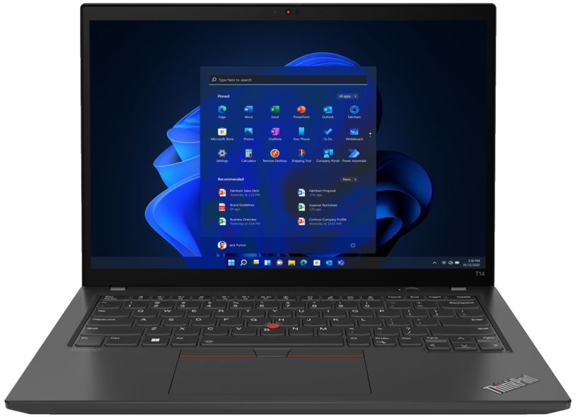 Lenovo ThinkPad T14 Gen 3 21AH - Diseño de bisagra de 180 grados - Intel Core i7 1260P / 2.1GHz - Win 11 Pro - Gráficos Iris Xe - 16GB RAM - 512GB SSD TCG Opal Encryption 2, NVMe - 14" IPS 1920 x 1200 - Wi-Fi 6E - trueno negro - kbd: Inglés -