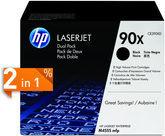 HP 90X - Pack of 2 - High Yield - Black - Genuine - LaserJet - Toner Cartridge (CE390XD) - for LaserJet Enterprise 600 M602, 600 M603, M4555