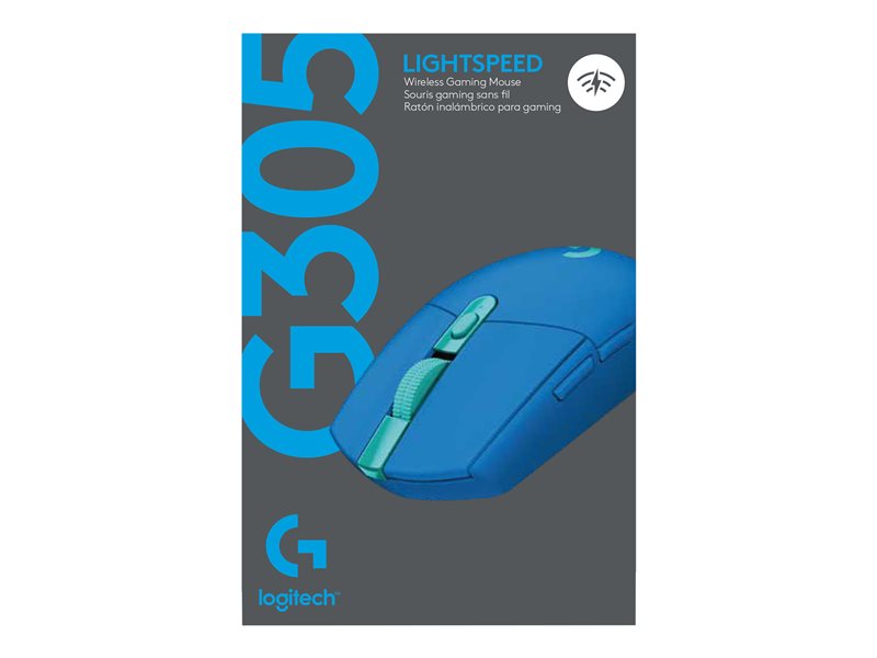 Logitech G G305 - Mouse - optical - 6 buttons - wireless - LIGHTSPEED - wireless USB receiver - blue (910-006014)