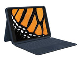 Logitech Rugged Combo 3 Touch for Education - Teclado y carpeta tipo folio - con trackpad - Conector Apple Smart - QWERTY - Pan-Nordic - azul clásico - académico - para iPad de Apple de 10,2 pulgadas (7.ª generación, 8.ª generación)