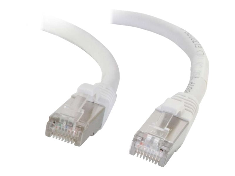 Cable de conexión de red C2G Cat6a con arranque blindado (STP) - Cable de conexión - RJ-45(M) a RJ-45(M) - 1,5 m - PTB - CAT 6a - moldeado, sin nudos, trenzado - blanco (89936)