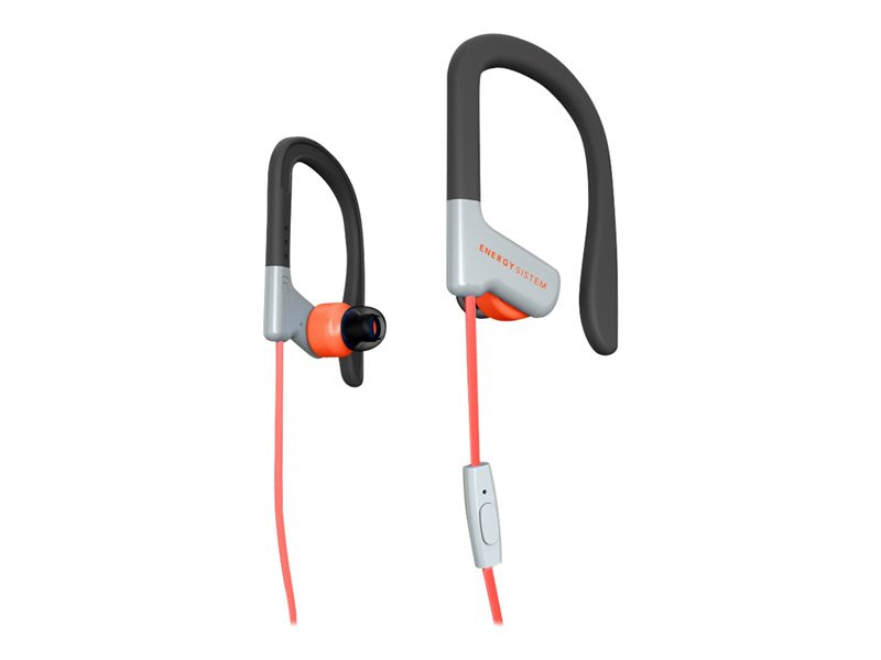 Energy Sport 1 - In-Ear Headphones with Microphone - In-Ear - Over-Ear Mount - With Cable - 3.5mm Jack - Red