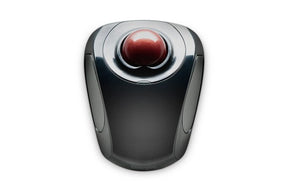 Kensington Advance Fit Wireless Mobile Trackball - Trackball - right and left handed - laser - 2 buttons - wireless - 2.4 GHz - USB wireless receiver - graphite, ruby ​​red