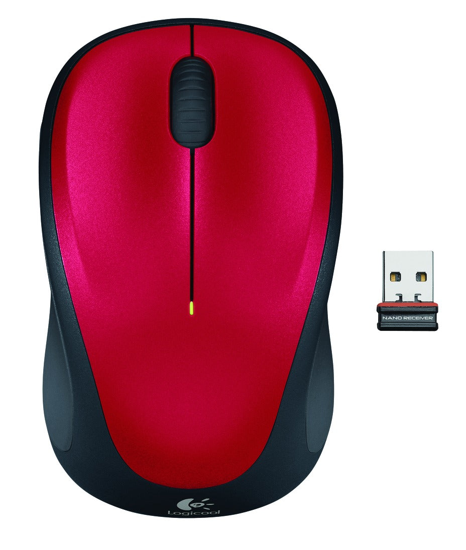 Logitech M235 - Mouse - optical - wireless - 2.4 GHz - USB wireless receiver - red