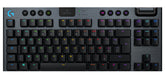 Logitech G915 TKL Tenkeyless LIGHTSPEED Wireless RGB Mechanical Gaming Keyboard - Teclado - luz traseira - USB, Bluetooth, LIGHTSPEED - AZERTY - Francês - interruptor: GL Clicky - carvão