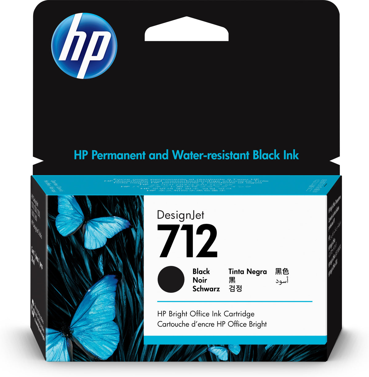 HP 712 - 38 ml - negro - original - DesignJet - cartucho de tinta - para DesignJet Studio, T210, T230, T250, T630, T650