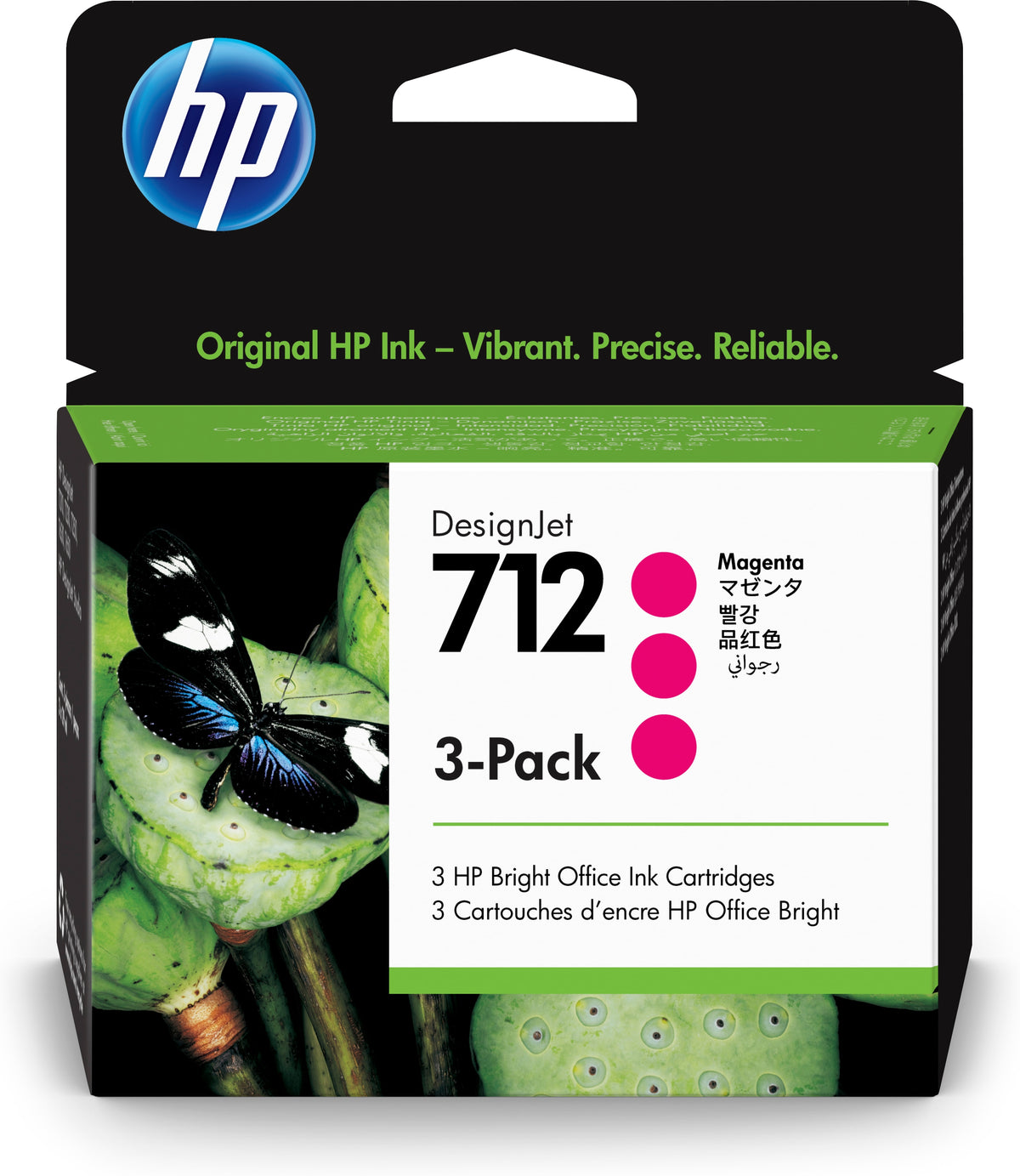 HP 712 - Pack de 3 - 29 ml - magenta - original - DesignJet - tinteiro - para DesignJet Studio, T210, T230, T250, T630, T650