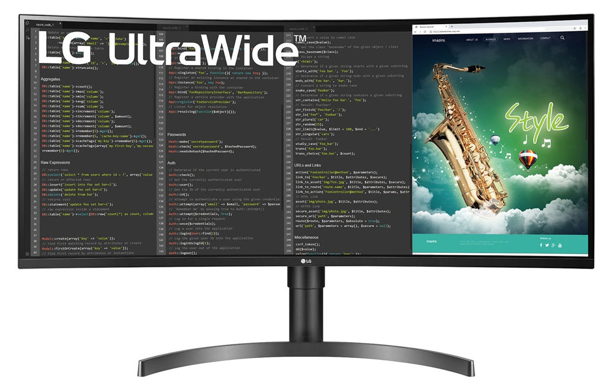 LG 35WN65C-B - Monitor LED - curvo - 35" - 3440 x 1440 UWQHD @ 100 Hz - VA - 300 cd/m² - 2500:1 - HDR10 - 5 ms - 2xHDMI, DisplayPort - altavoces - negro mate