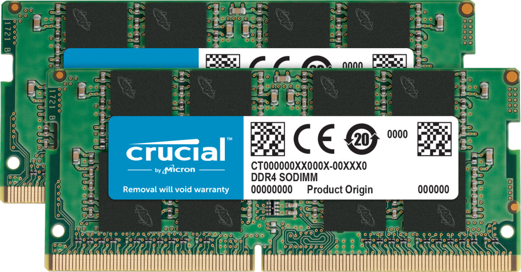 Crucial - DDR4 - kit - 32 GB: 2 x 16 GB - SO DIMM de 260 pines - 3200 MHz / PC4-25600 - CL22 - 1,2 V - sin búfer - sin ECC