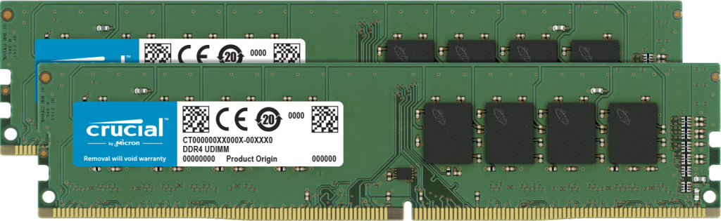 Crucial - DDR4 - kit - 16 GB: 2 x 8 GB - 288-pin DIMM - 2666 MHz / PC4-21300 - CL19 - 1.2 V - unbuffered - no ECC