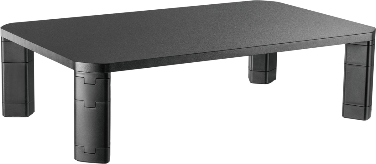 VISION Monitor Desk Riser - LIFETIME WARRANTY - Raises computer monitor to ergonomically correct height - Helps keep desk tidy - Legs made up of three sections so variable height 40-130 mm / 1.6" - 5.1" - Coated MDF platform 480 x 300 mm / 18.9 " x 11