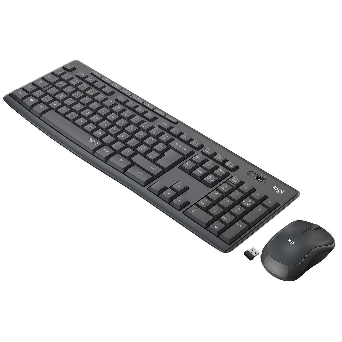 Logitech MK295 Silent - Conjunto de teclado e rato - sem fios - 2.4 GHz - Italiano - grafite