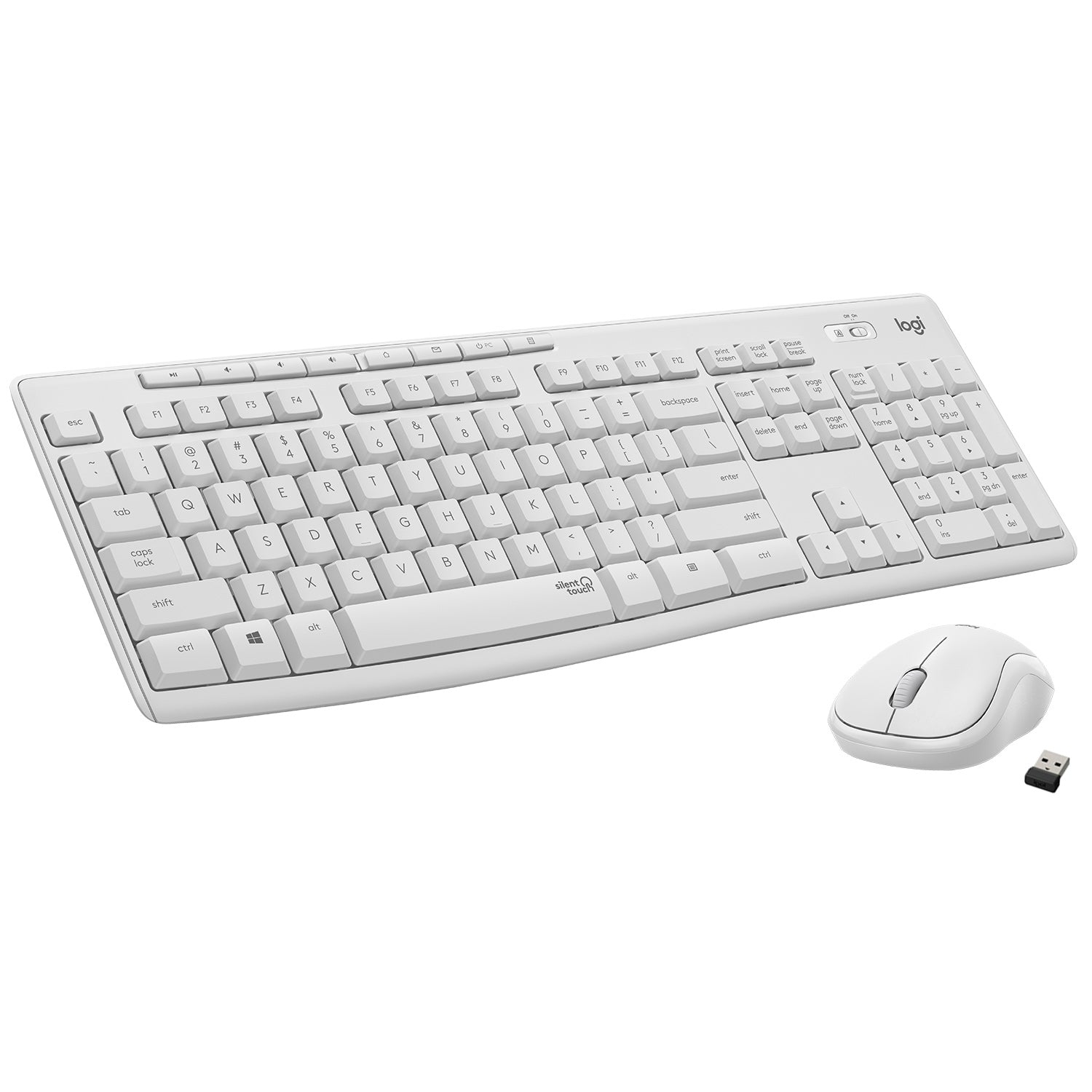 Logitech MK295 Silent - Conjunto de teclado e rato - sem fios - 2.4 GHz - esbranquiçado