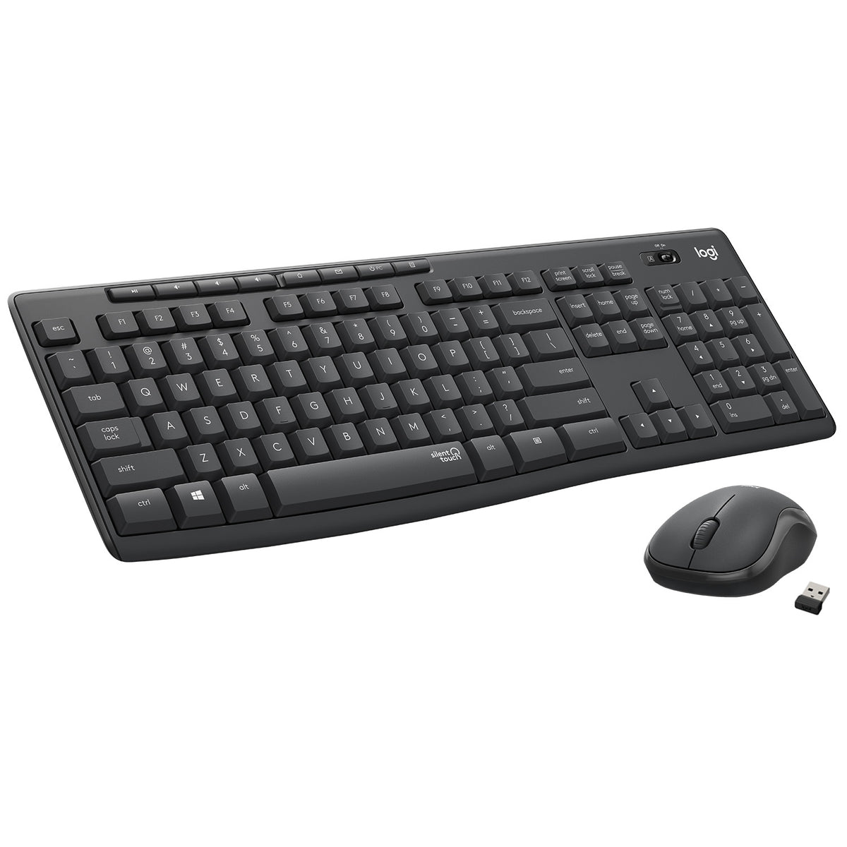 Logitech MK295 Silent - Conjunto de teclado e rato - sem fios - 2.4 GHz - grafite