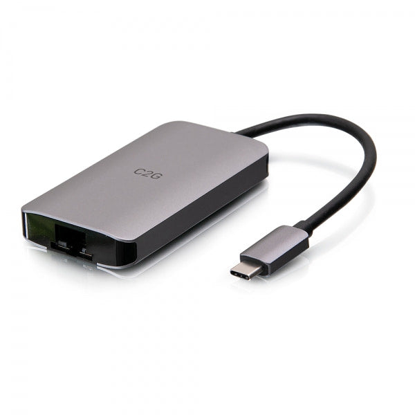 Estación de acoplamiento C2G USB C con HDMI, USB, Ethernet, USB C y suministro de energía de hasta 100 W - Estación de acoplamiento - USB-C/Thunderbolt 3 - HDMI - GigE