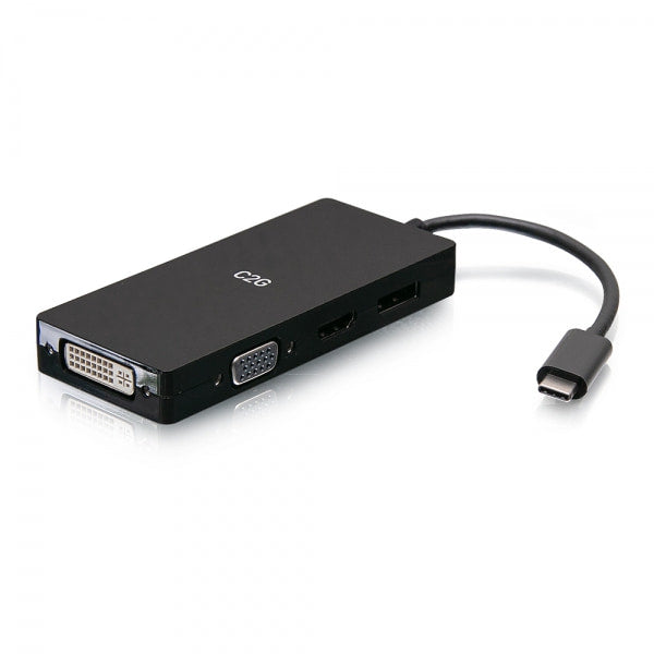 C2G USB C Multiport Adapter with HDMI, DisplayPort, DVI &amp; VGA - Docking Station - USB-C - VGA, DVI, HDMI, DP