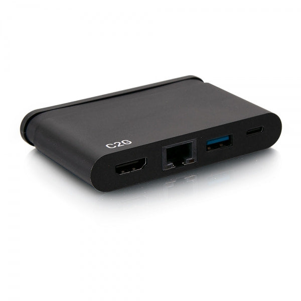 Estación de acoplamiento C2G USB C con HDMI, USB, Ethernet, USB C y suministro de energía de hasta 100 W - Estación de acoplamiento - USB-C/Thunderbolt 3 - HDMI - GigE